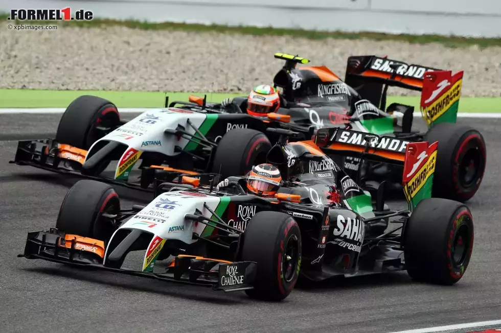 Foto zur News: Nico Hülkenberg (Force India) und Sergio Perez (Force India)