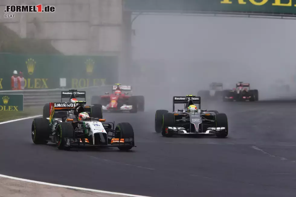 Foto zur News: Sergio Perez (Force India), Esteban Gutierrez (Sauber) und Adrian Sutil (Sauber)