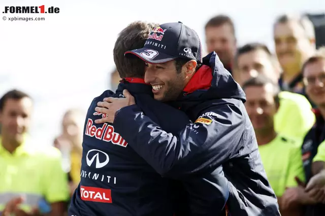 Foto zur News: Daniel Ricciardo und Teamchef Christian Horner (Infiniti Red Bull Racing)