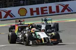 Foto zur News: Sergio Perez (Force India), Nico Rosberg (Mercedes) und Daniil Kwjat (Toro Rosso)