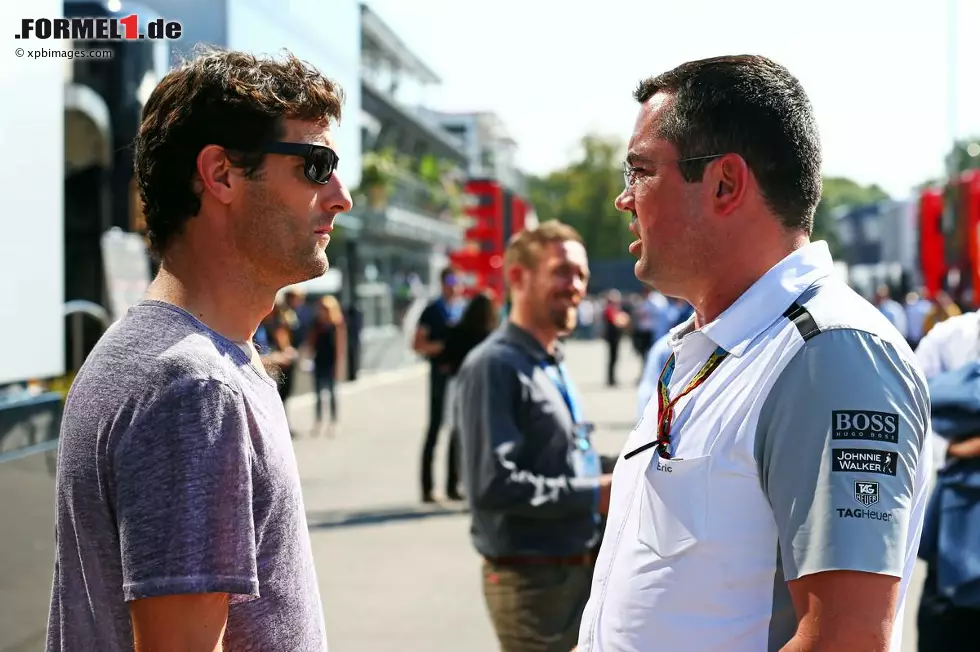 Foto zur News: Mark Webber (Porsche) und Eric Boullier