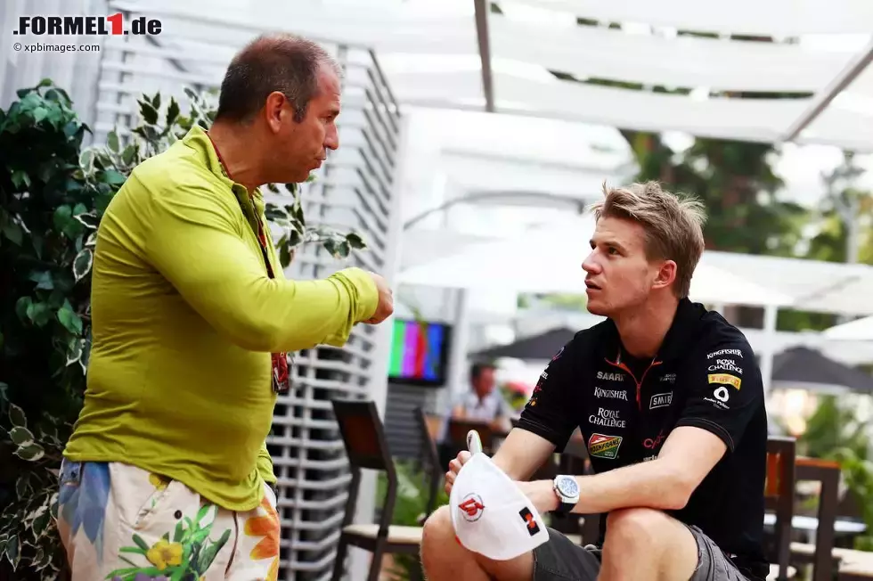 Foto zur News: Nico Hülkenberg (Force India) und Formel1.de-Kolumnist Kai Ebel