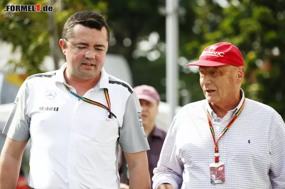 Foto zur News: Eric Boullier und Niki Lauda