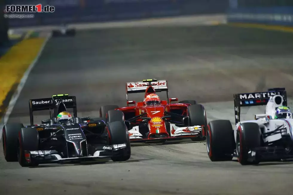 Foto zur News: Esteban Gutierrez (Sauber), Felipe Massa (Williams) und Kimi Räikkönen (Ferrari)