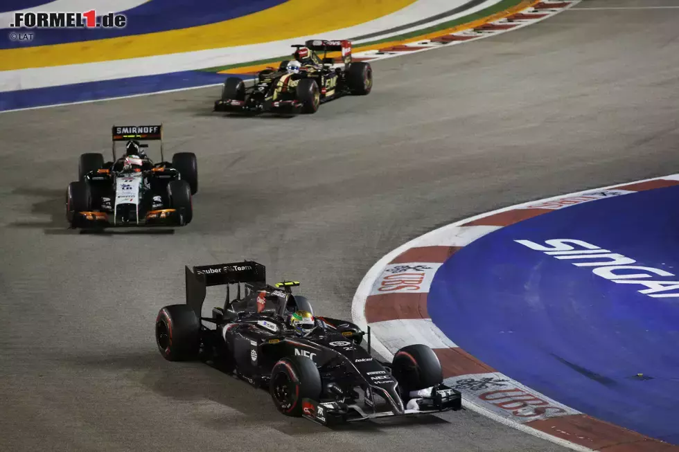 Foto zur News: Esteban Gutierrez (Sauber), Sergio Perez (Force India) und Romain Grosjean (Lotus)