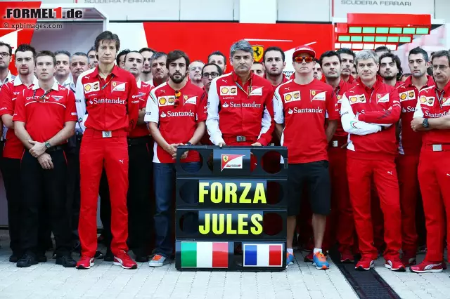 Foto zur News: Fernando Alonso Marco Mattiacci Jules Bianchi Kimi Räikkönen (Scuderia Ferrari) (Marussia F1 Team)