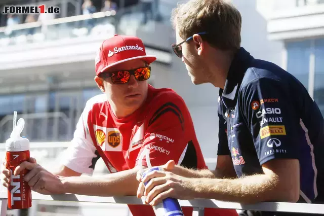 Foto zur News: Kimi Räikkönen und Sebastian Vettel (Scuderia Ferrari)