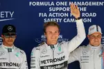 Foto zur News: Lewis Hamilton (Mercedes), Nico Rosberg (Mercedes) und Valtteri Bottas (Williams)