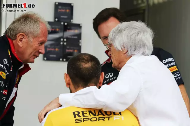 Foto zur News: Helmut Marko, Cyril Abiteboul, Christian Horner, und Bernie Ecclestone