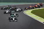 Foto zur News: Nico Rosberg (Mercedes), Lewis Hamilton (Mercedes), Felipe Massa (Williams) und Valtteri Bottas (Williams)