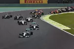 Foto zur News: Nico Rosberg (Mercedes), Lewis Hamilton (Mercedes), Felipe Massa (Williams) und Valtteri Bottas (Williams)