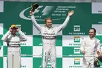 Foto zur News: Nico Rosberg (Mercedes), Lewis Hamilton (Mercedes) und Felipe Massa (Williams)