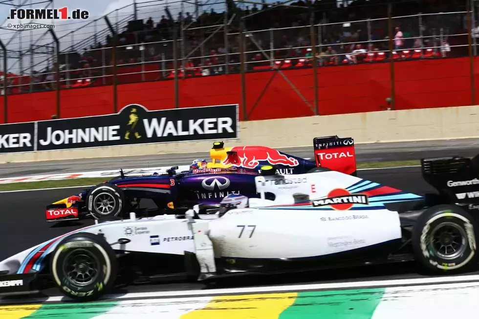 Foto zur News: Daniel Ricciardo (Red Bull) und Valtteri Bottas (Williams)