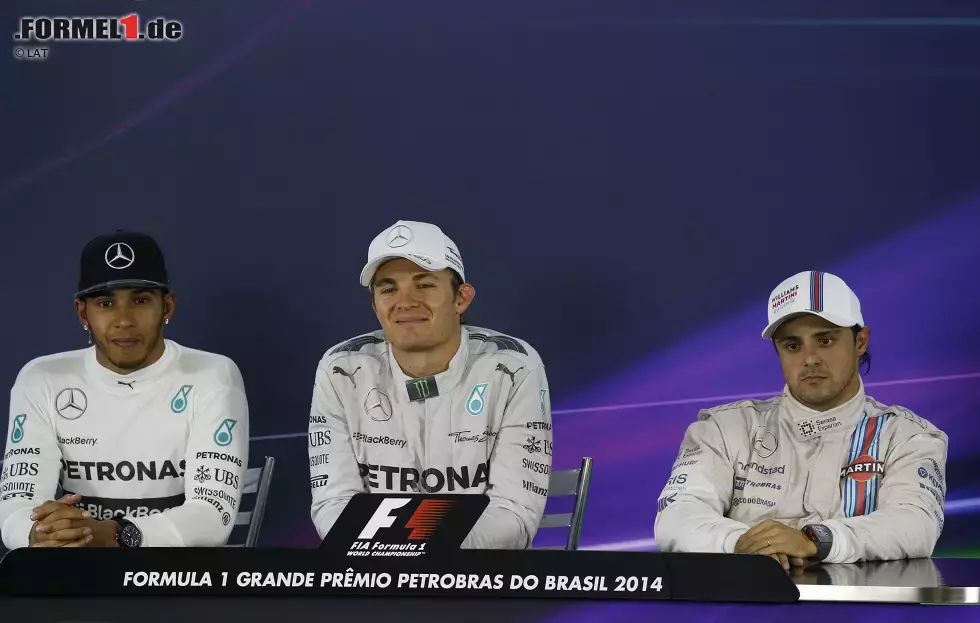 Foto zur News: Nico Rosberg (Mercedes), Lewis Hamilton (Mercedes) und Felipe Massa (Williams)