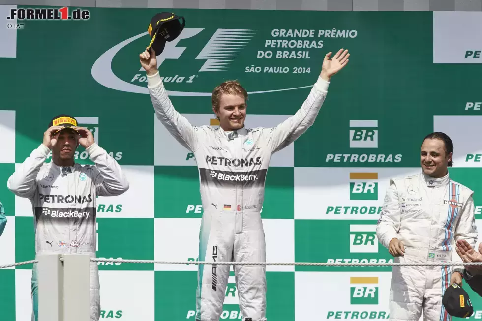 Foto zur News: Nico Rosberg (Mercedes), Lewis Hamilton (Mercedes) und Felipe Massa (Williams)