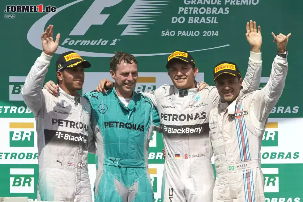 Foto zur News: Lewis Hamilton (Mercedes), Nico Rosberg (Mercedes) und Felipe Massa (Williams)