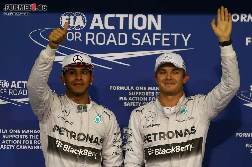 Foto zur News: Die WM-Kontrahenten: Nico Rosberg (Mercedes) und Lewis Hamilton (Mercedes)