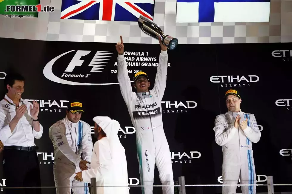 Foto zur News: Felipe Massa (Williams), Lewis Hamilton (Mercedes) und Valtteri Bottas (Williams)