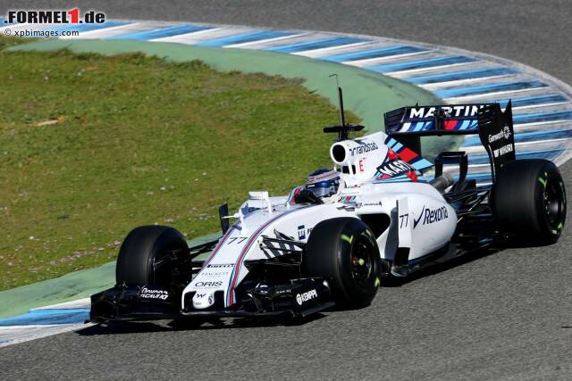 Foto zur News: Am frühen Morgen zogen Valtteri Bottas und Felipe Massa noch das Tuch von ihrem Auto, wenige Zeit später fuhr der Finne mit dem FW37 erstmals auf die Strecke. 73 Runden und 1,286 Sekunden Rückstand bedeuteten am Ende Rang fünf eines ordentlichen Testtages.