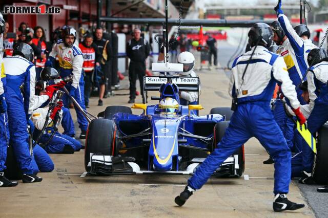 Foto zur News: Am Nachmittag fährt Marcus Ericsson dann eine Rennsimulation inklusive Boxenstopps.