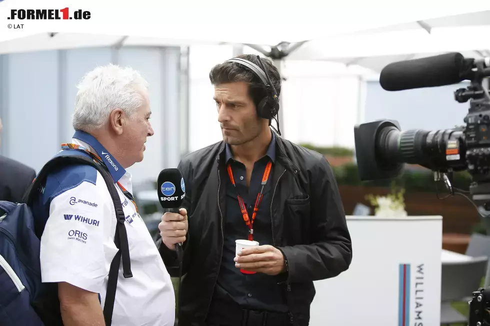 Foto zur News: Mark Webber interviewt Pat Symonds