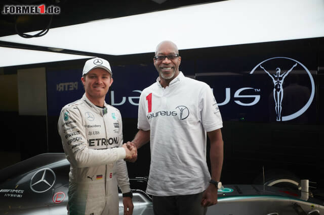 Foto zur News: Nico Rosberg mit Edwin Moses