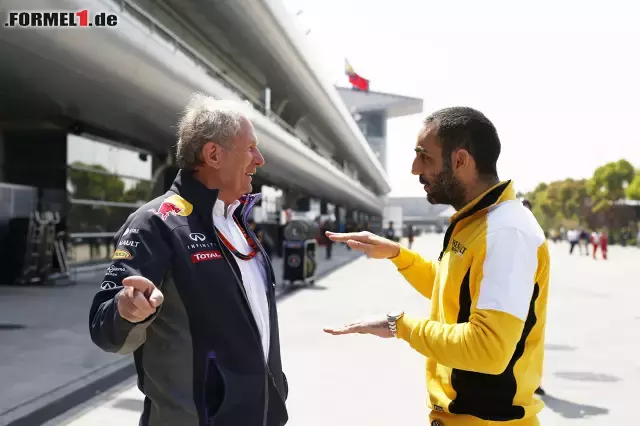 Foto zur News: Cyril Abiteboul von Renault im Gespräch mit Red-Bull-Motorsportberater Helmut Marko