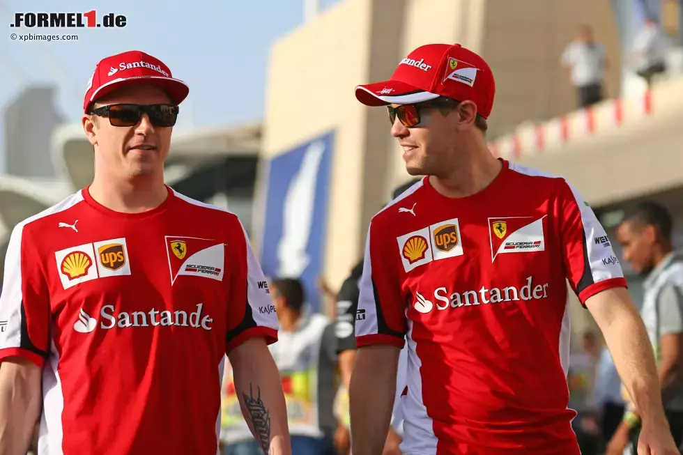 Foto zur News: Sebastian Vettel (Ferrari) und Kimi Räikkönen (Ferrari)