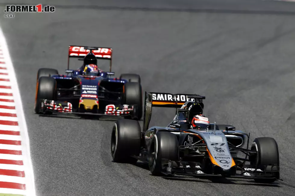 Foto zur News: Nico Hülkenberg (Force India) und Max Verstappen (Toro Rosso)