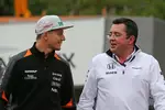 Foto zur News: Nico Hülkenberg (Force India) und Eric Boullier