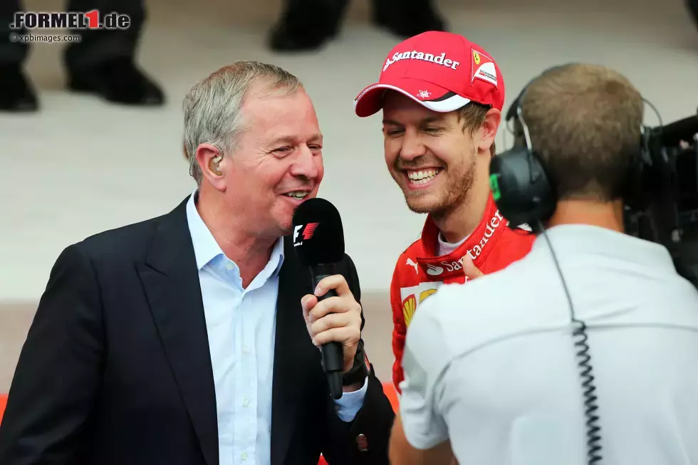 Foto zur News: Sebastian Vettel (Ferrari) wird von Martin Brundle interviewt