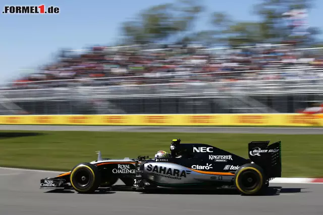 Foto zur News: Sergio Perez komplettierte im zweiten Force India mit 1,721 Sekunden Rückstand die Top 10