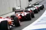 Foto zur News: Nico Rosberg (Mercedes), Lewis Hamilton (Mercedes), Sebastian Vettel (Ferrari) und Kimi Räikkönen (Ferrari)