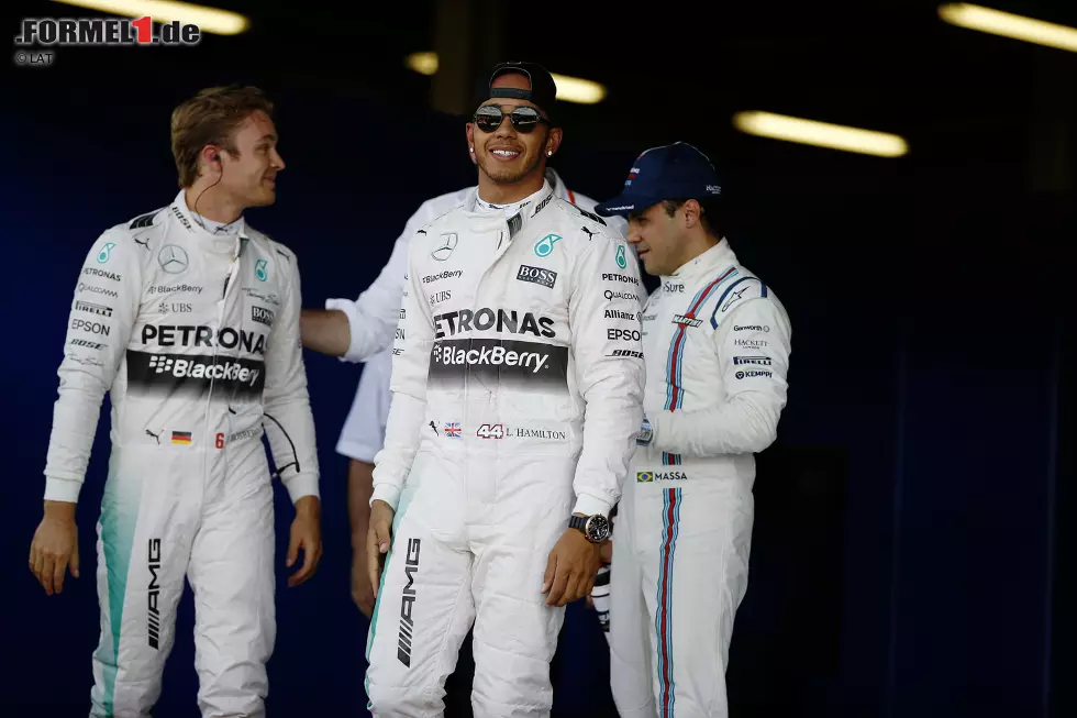 Foto zur News: Lewis Hamilton (Mercedes), Nico Rosberg (Mercedes) und Felipe Massa (Williams)