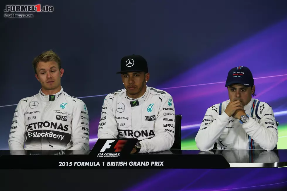 Foto zur News: Nico Rosberg (Mercedes), Lewis Hamilton (Mercedes) und Felipe Massa (Williams)