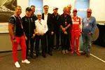 Foto zur News: Nico Rosberg (Mercedes), Bernie Ecclestone, Nico Hülkenberg (Force India), Sebastian Vettel (Ferrari) und Niki Lauda