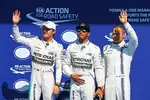 Foto zur News: Nico Rosberg (Mercedes), Lewis Hamilton (Mercedes) und Valtteri Bottas (Williams)