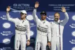 Foto zur News: Lewis Hamilton (Mercedes), Nico Rosberg (Mercedes) und Valtteri Bottas (Williams)