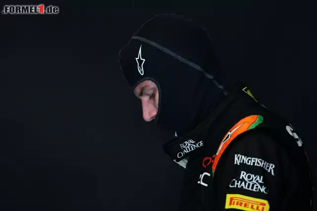 Foto zur News: ...Nico Hülkenberg. Der Force-India-Pilot rollte erst ohne Benzin in die Boxengasse (zu wenig getankt). Dann blieb auch noch der erste Gang stecken. Resultat: Position 9 (+1,920)