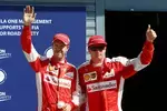 Foto zur News: Sebastian Vettel (Ferrari) und Kimi Räikkönen (Ferrari)