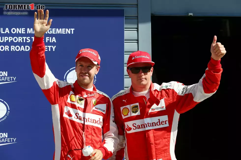 Foto zur News: Sebastian Vettel (Ferrari) und Kimi Räikkönen (Ferrari)