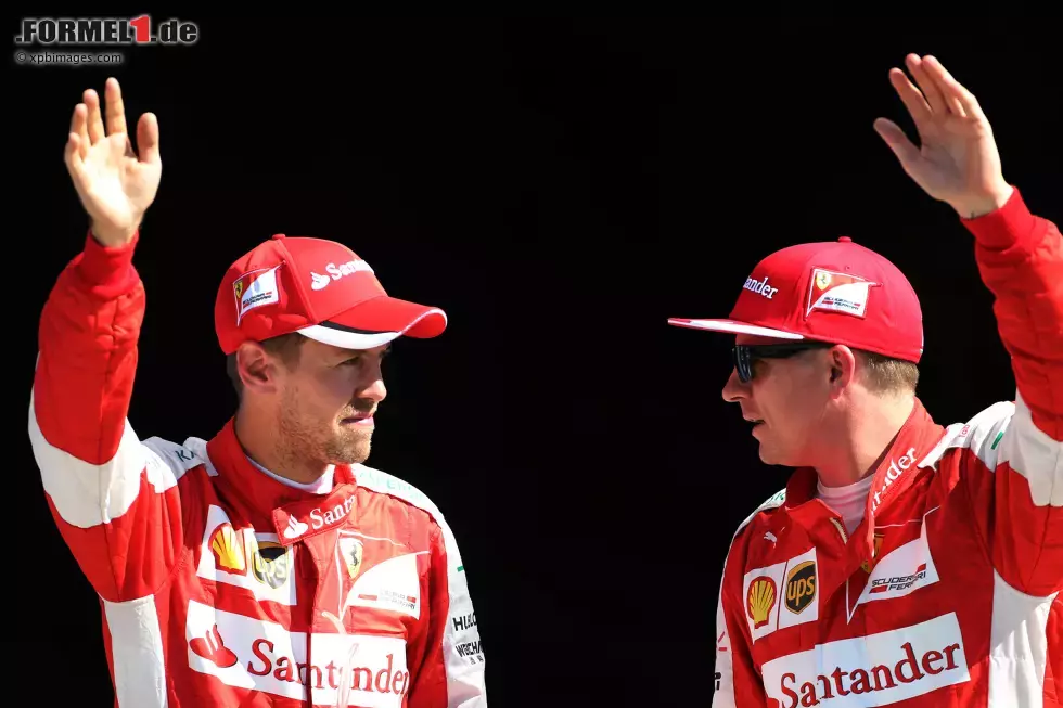 Foto zur News: Sebastian Vettel (Ferrari) und Kimi Räikkönen (Ferrari)