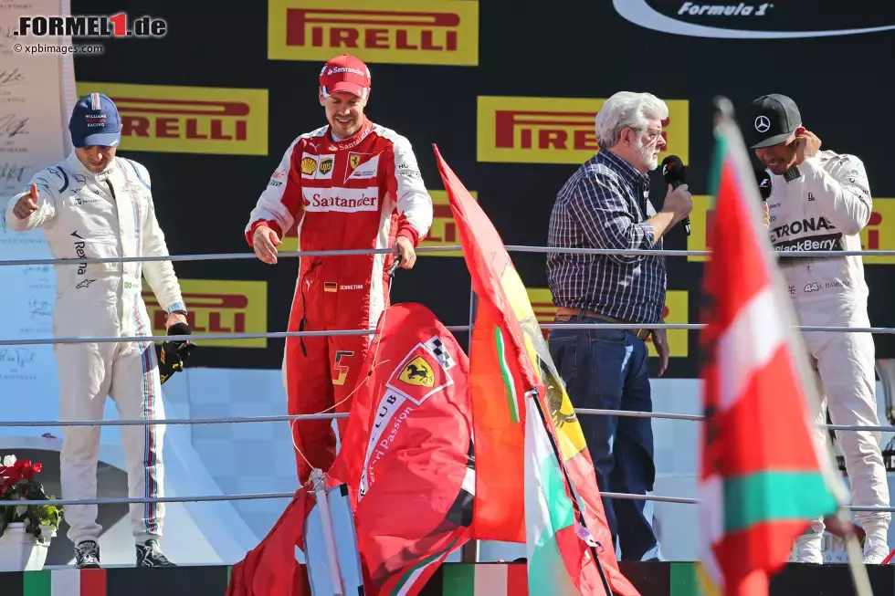 Foto zur News: Felipe Massa (Williams), Sebastian Vettel (Ferrari) und Lewis Hamilton (Mercedes)