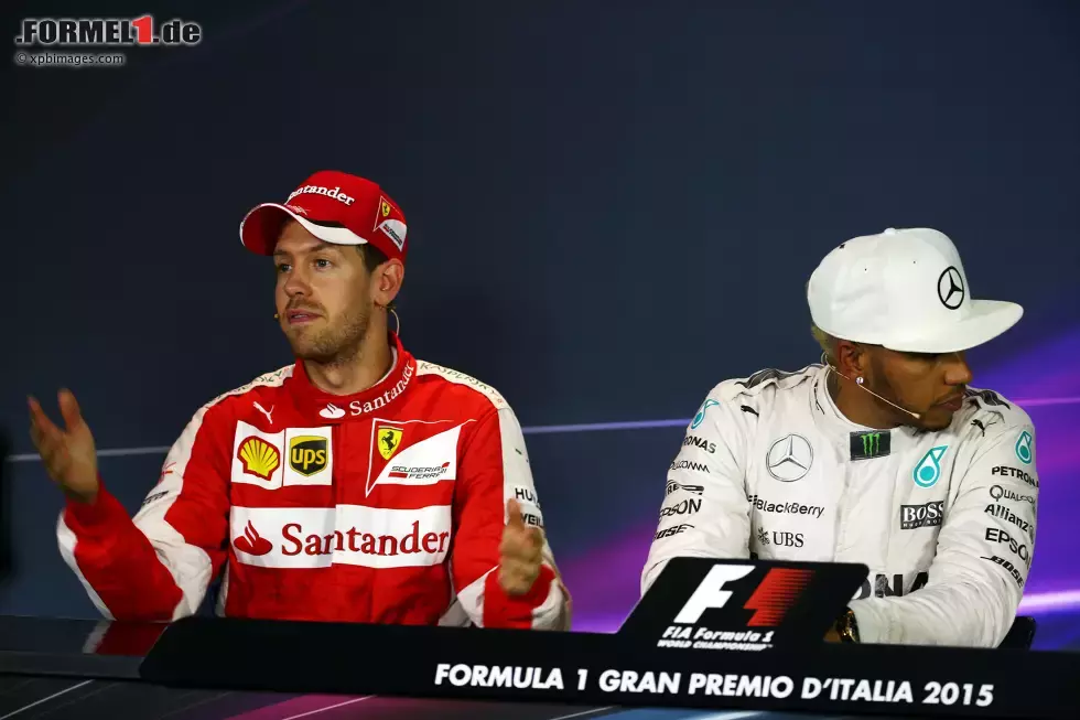 Foto zur News: Sebastian Vettel (Ferrari) und Lewis Hamilton (Mercedes)