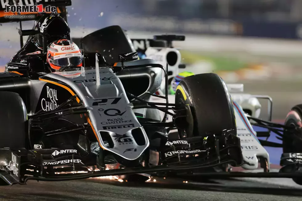 Foto zur News: Nico Hülkenberg (Force India) und Felipe Massa (Williams)