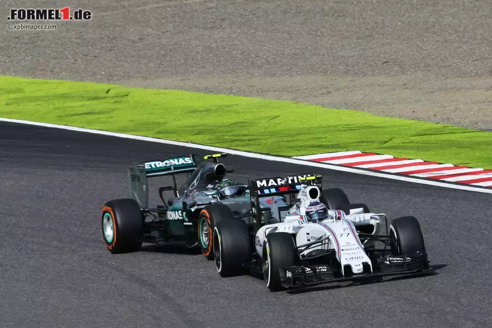 Foto zur News: Valtteri Bottas (Williams) und Nico Rosberg (Mercedes)