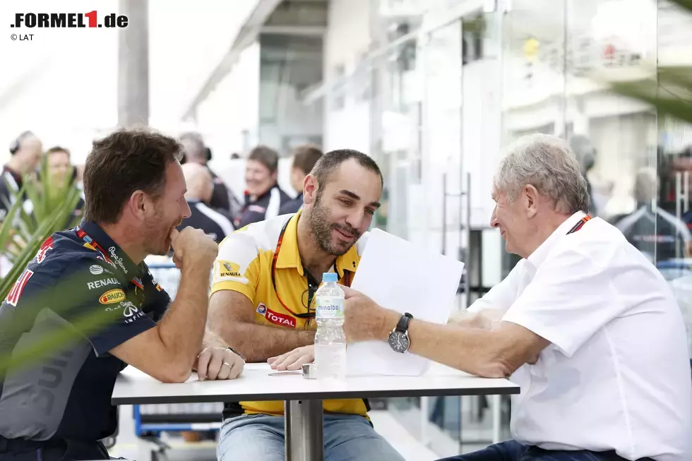 Foto zur News: Christian Horner, Cyril Abiteboul und Helmut Marko