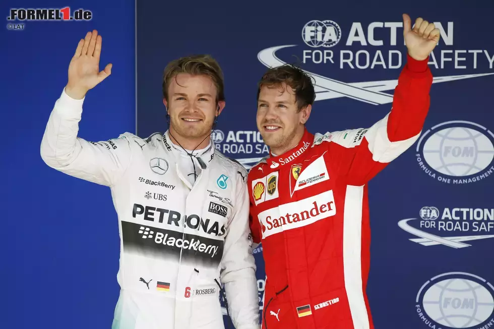 Foto zur News: Nico Rosberg (Mercedes) und Sebastian Vettel (Ferrari)