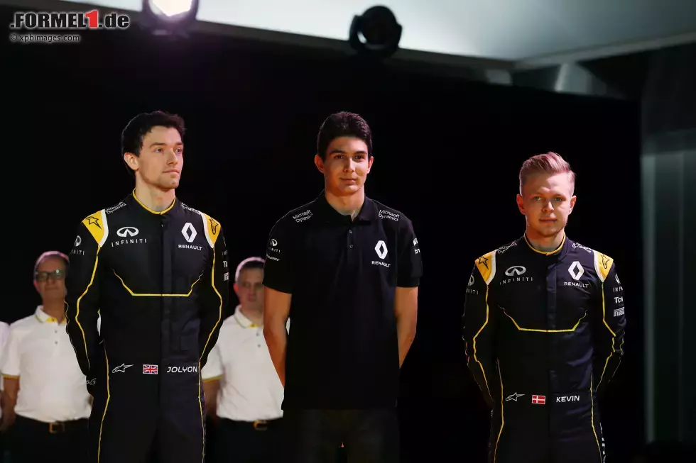 Foto zur News: Jolyon Palmer (Renault), Esteban Ocon (Renault) und Kevin Magnussen (Renault)