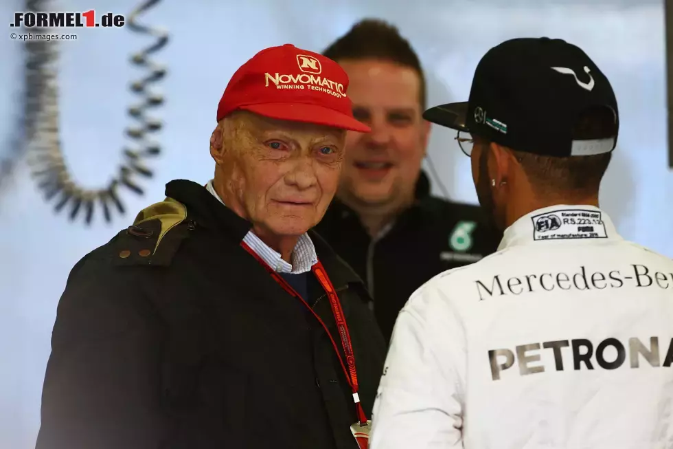 Foto zur News: Niki Lauda und Lewis Hamilton (Mercedes)